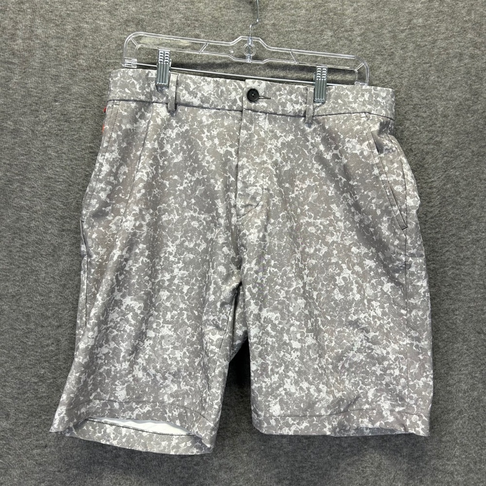 KJUS Mens Golf Shorts Grey White Abstract Camo Performance‎ Stretch Size 35